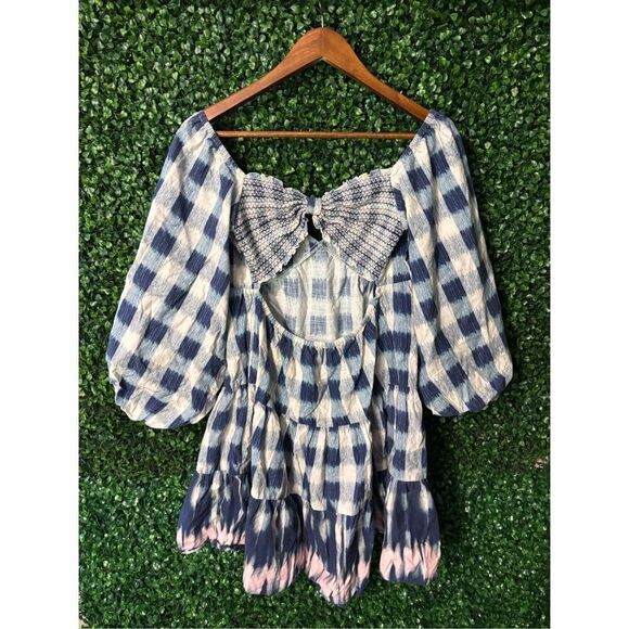 Sachin & Babi Kyle Check-Print Cutout Dress - Size Small Boho Girly - Picture 4 of 6